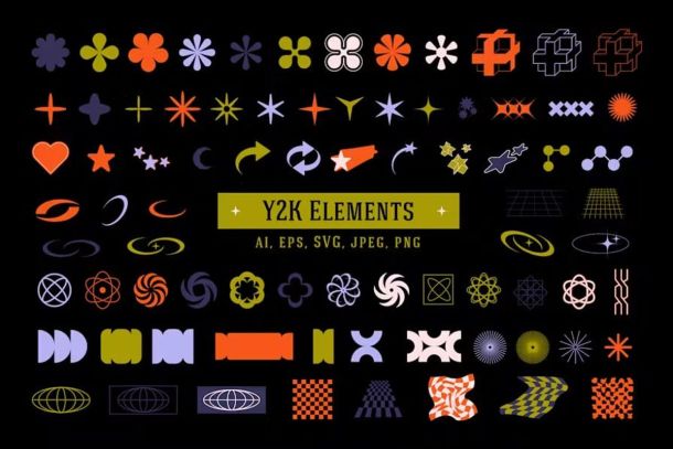 72 Y2K Elements Shapes