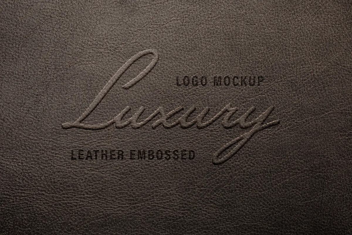 Pressed Leather Luxury Logo Mockup