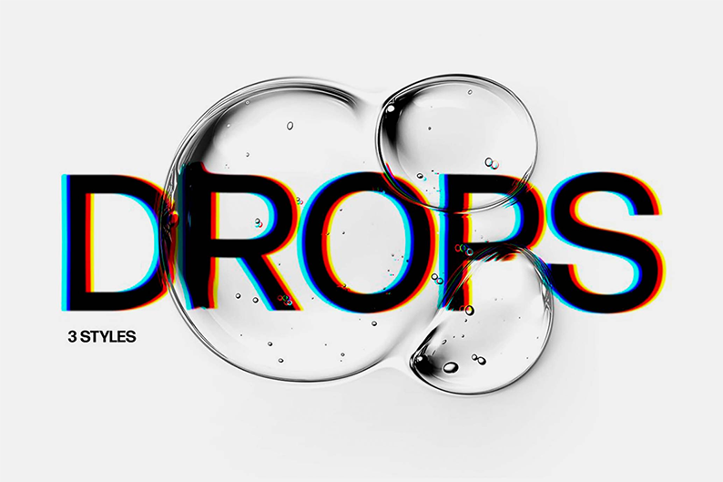 WATER DROPS TEXT EFFECT