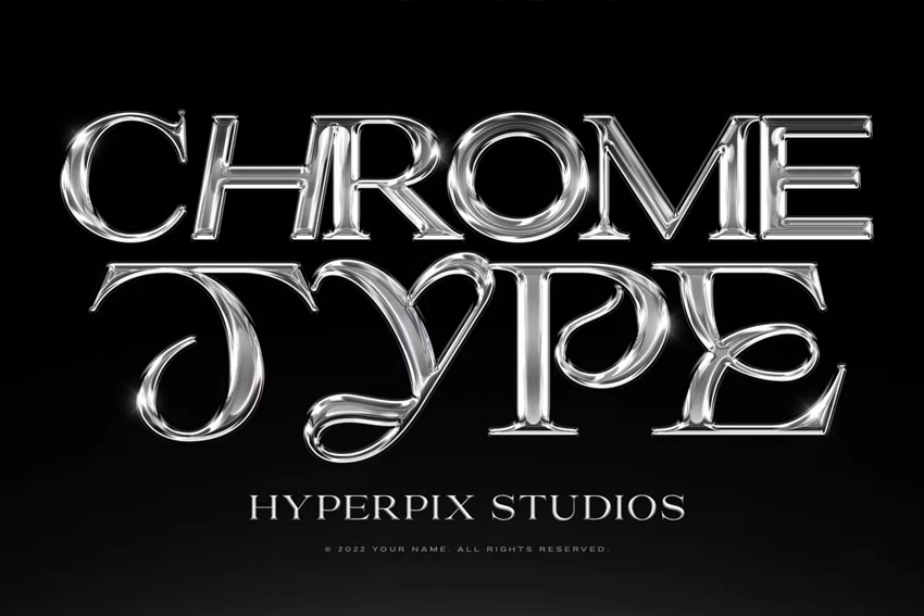 Chrome Text Effect